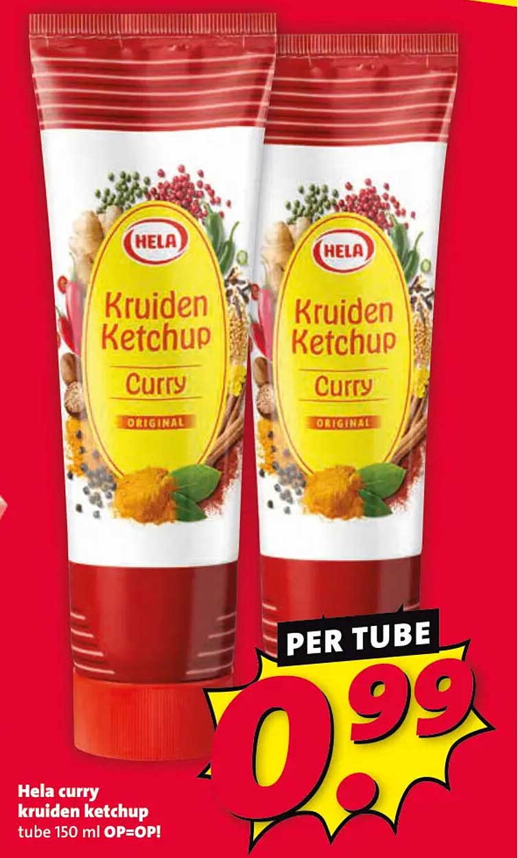 Hela curry kruiden ketchup tube 150 ml OP=OP!