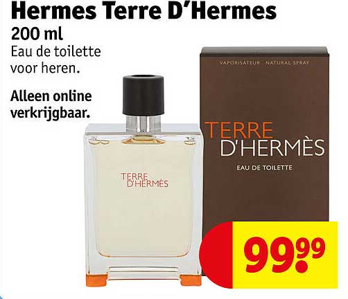Hermes Terre D'Hermes 200 ml Eau de toilette voor heren. Alleen online verkrijgbaar.
