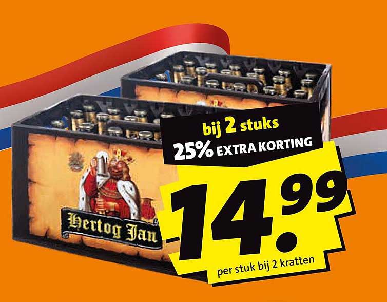Hertog Jan bij 2 stuks 25% EXTRA KORTING