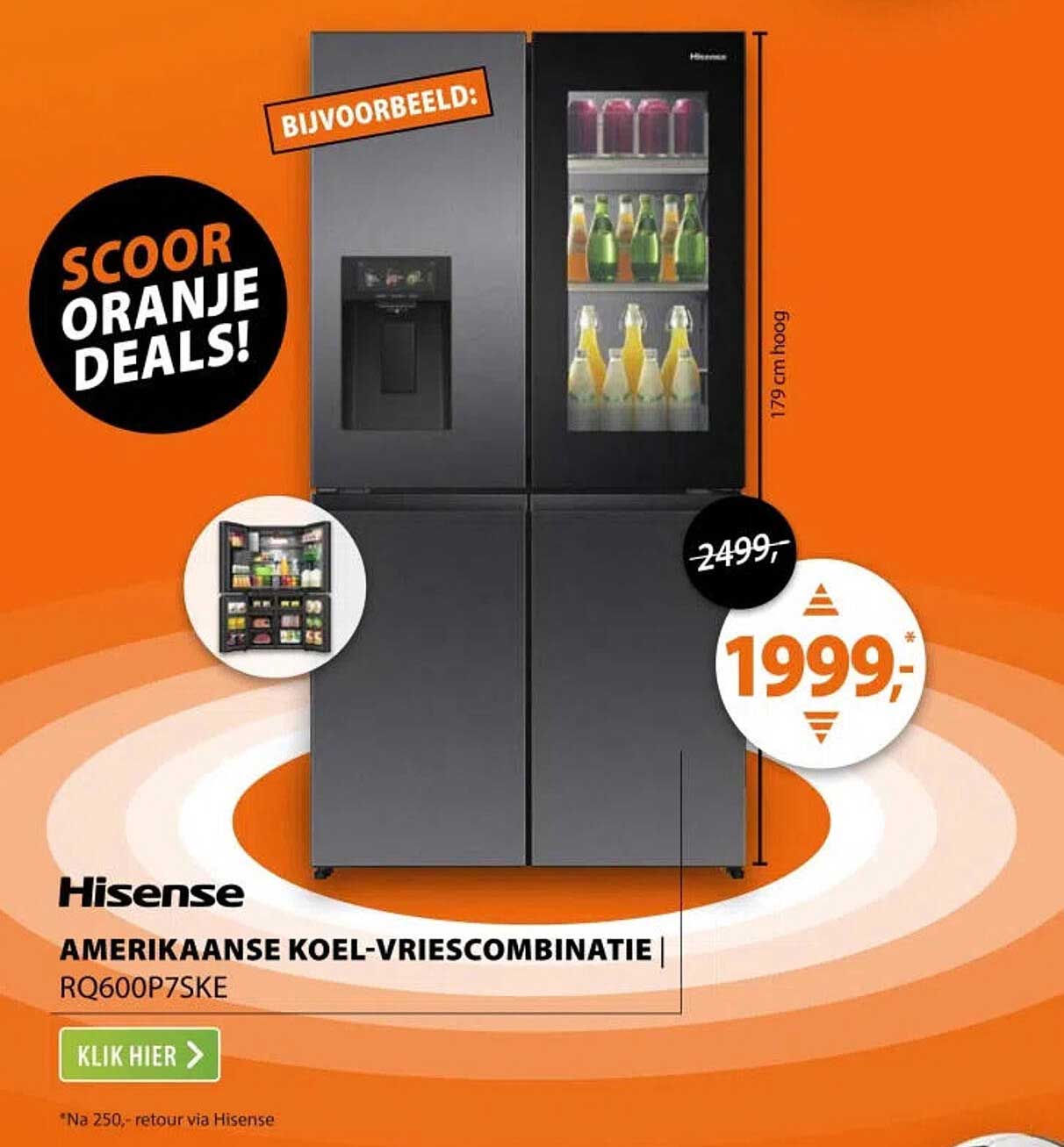 Hisense Amerikaanse koel-vriescombinatie RQ600P7SKE