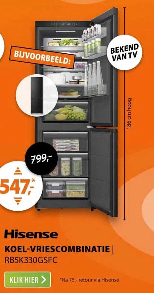 Hisense KOEL-VRIESCOMBINATIE RB5K330GSFC