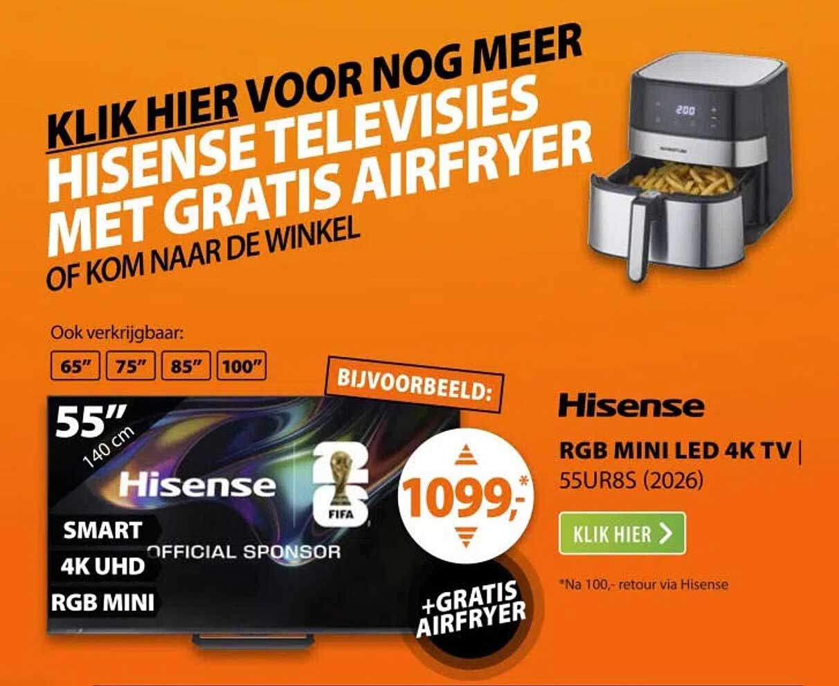 Hisense televisies met gratis airfryer