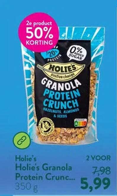 Holie's Granola Protein Crunc... 2e product 50% KORTING
