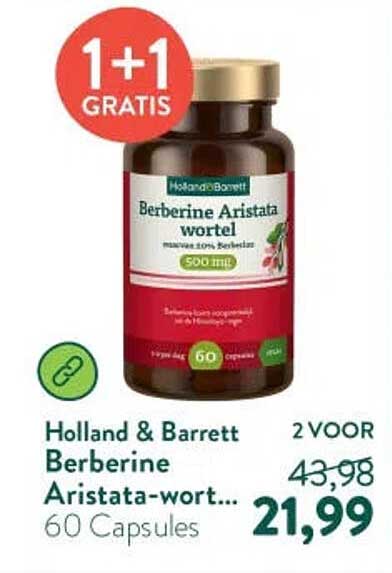 Holland & Barrett Berberine Aristata-wort... 60 Capsules 1+1 GRATIS