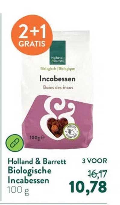 Holland & Barrett Biologische Incabessen 100 g 2+1 gratis