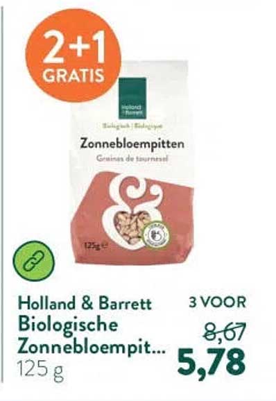 Holland & Barrett Biologische Zonnebloempit... 2+1 GRATIS