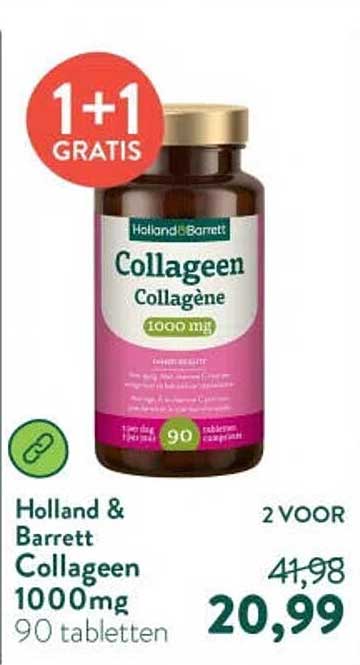 Holland & Barrett Collageen 1000mg 90 tabletten 1+1 GRATIS