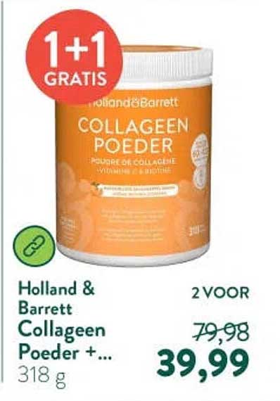 Holland & Barrett Collageen Poeder +... 1+1 GRATIS