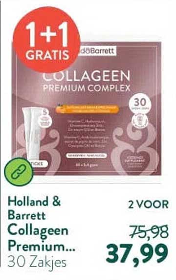 Holland & Barrett Collageen Premium... 30 Zakjes 1+1 GRATIS