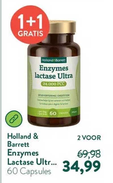 Holland & Barrett Enzymes Lactase Ultr... 60 Capsules 1+1 GRATIS