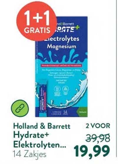 Holland & Barrett Hydrate+ Elektrolyten... 1+1 GRATIS