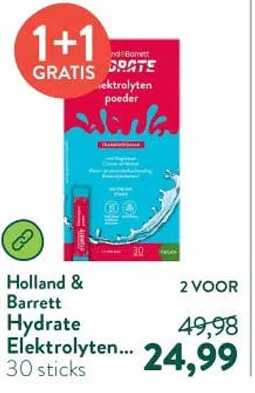 Holland & Barrett Hydrate Elektrolyten... 30 sticks 1+1 GRATIS