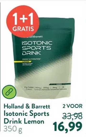Holland & Barrett Isotonic Sports Drink Lemon 350 g 1+1 GRATIS