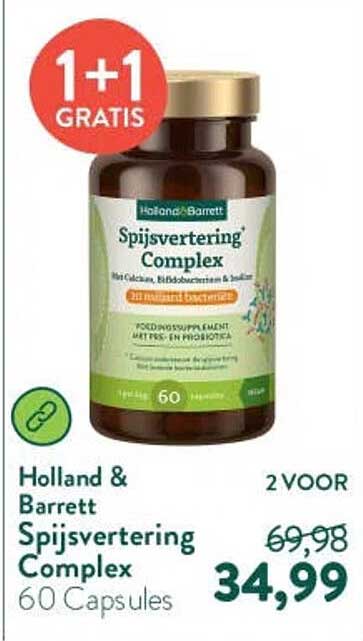 Holland & Barrett Spijsvertering Complex 60 Capsules 1+1 GRATIS
