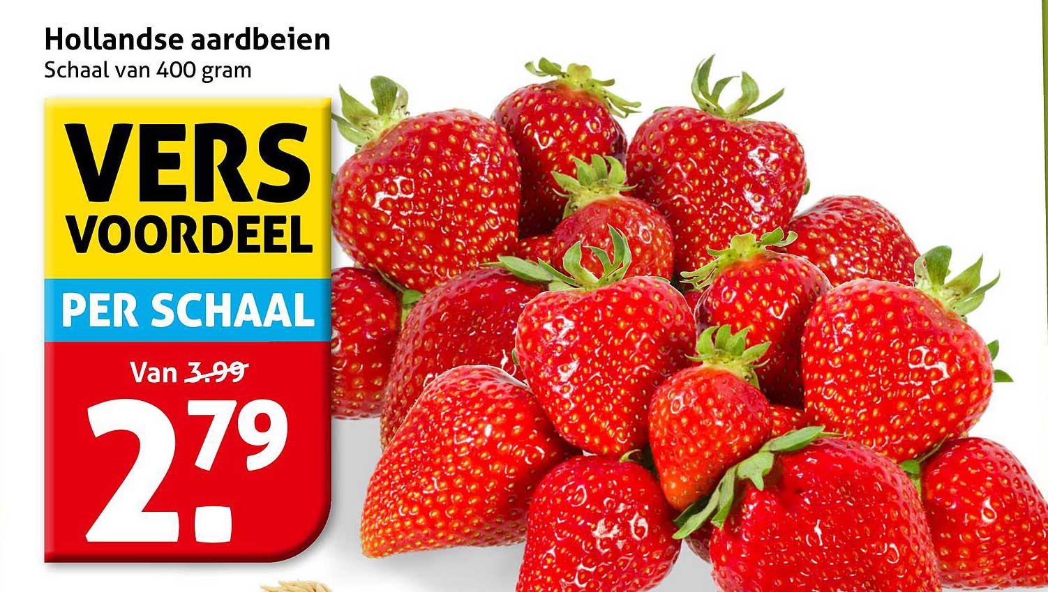 Hollandse aardbeien Schaal van 400 gram VERS VOORDEEL PER SCHAAL