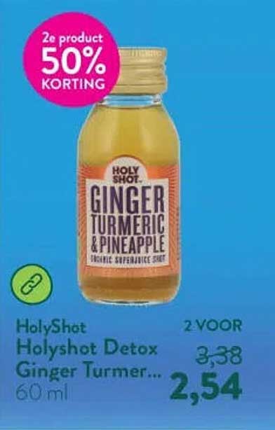 HolyShot Holyshot Detox Ginger Turmer... 60 ml 2e product 50% KORTING