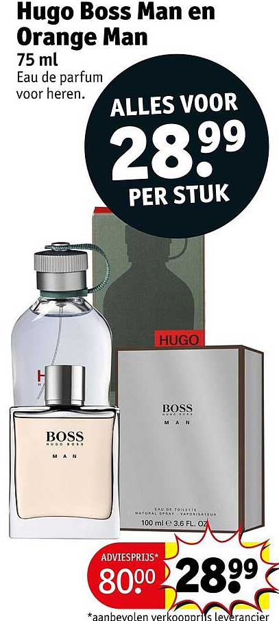 Hugo Boss Man en Orange Man 75 ml Eau de parfum voor heren.