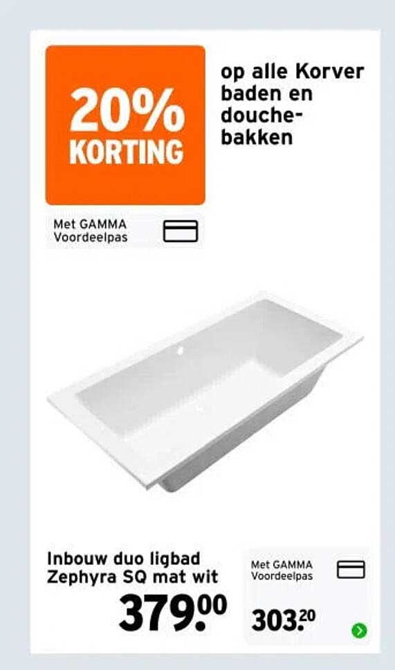 Inbouw duo ligbad Zephyra SQ mat wit