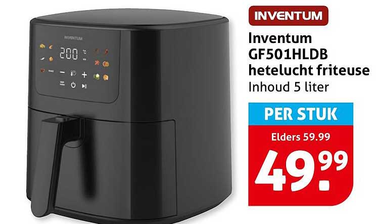 Inventum GF501HLDB hetelucht friteuse Inhoud 5 liter PER STUK