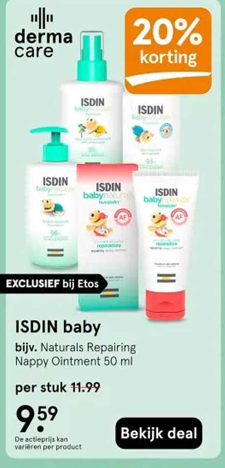 ISDIN baby bijv. Naturals Repairing Nappy Ointment 50 ml 20% korting