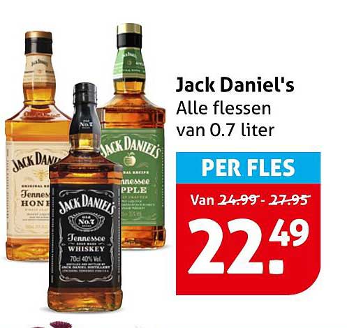 Jack Daniel's Alle flessen van 0.7 liter PER FLES