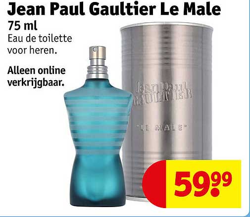 Jean Paul Gaultier Le Male 75 ml Eau de toilette voor heren. Alleen online verkrijgbaar.