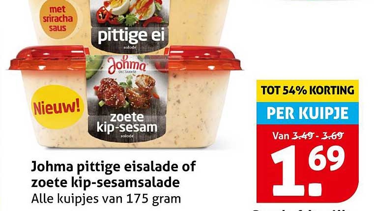 Johma pittige eisalade of zoete kip-sesamsalade
