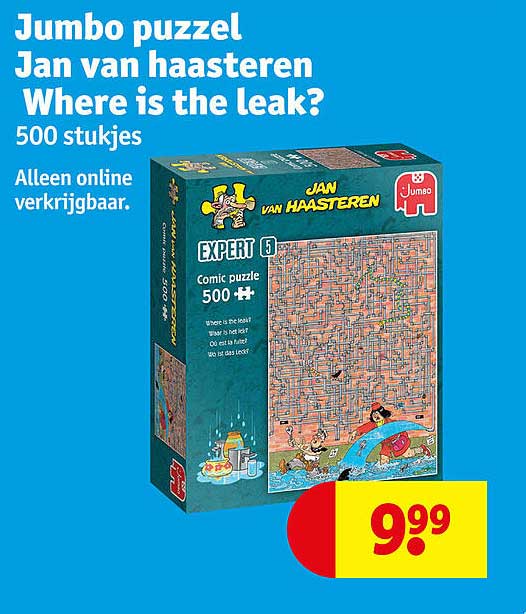 Jumbo puzzel Jan van Haasteren Where is the leak? 500 stukjes Alleen online verkrijgbaar.