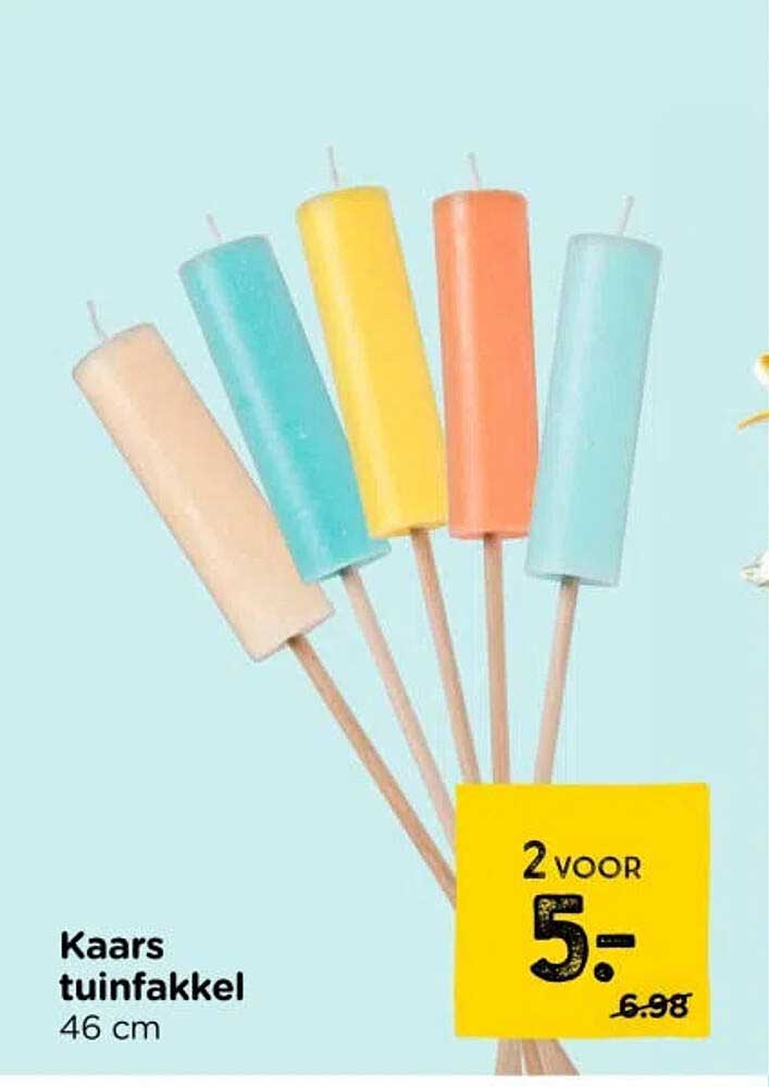 Kaars tuinfakkel 46 cm 2 voor 5.-