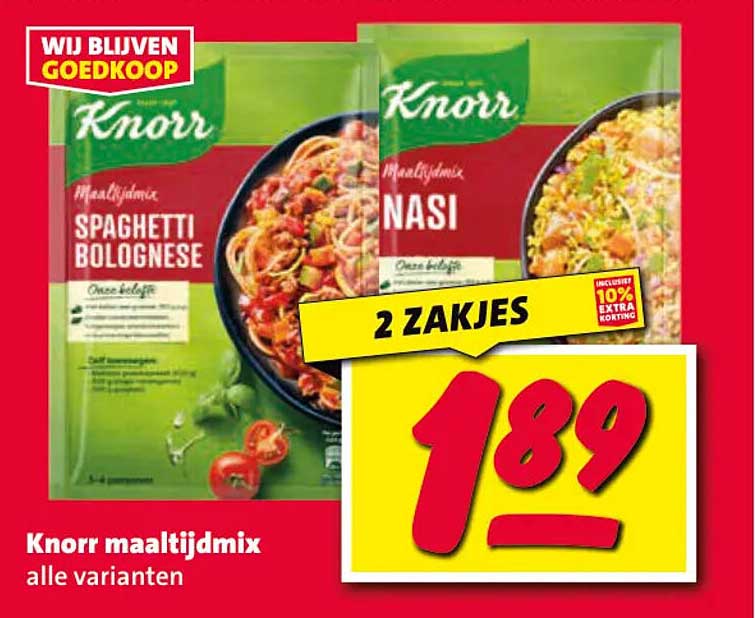 Knorr maaltijdmix alle varianten 2 zakjes