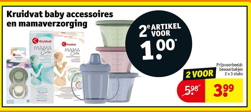 Kruidvat baby accessoires en mamaverzorging 2e artikel voor 1.00