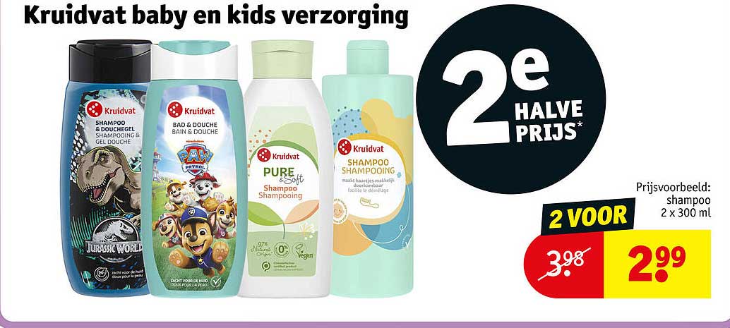 Kruidvat baby en kids verzorging 2e halve prijs