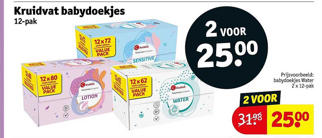 Kruidvat babydoekjes 12-pak 2 VOOR 25.00