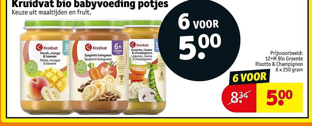 Kruidvat bio babyvoeding potjes 6 voor 5.00