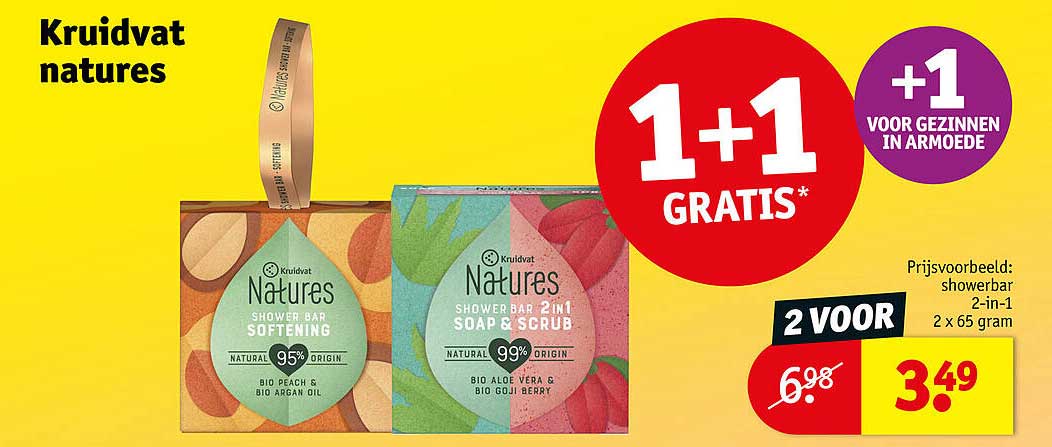 Kruidvat Natures 1+1 GRATIS*