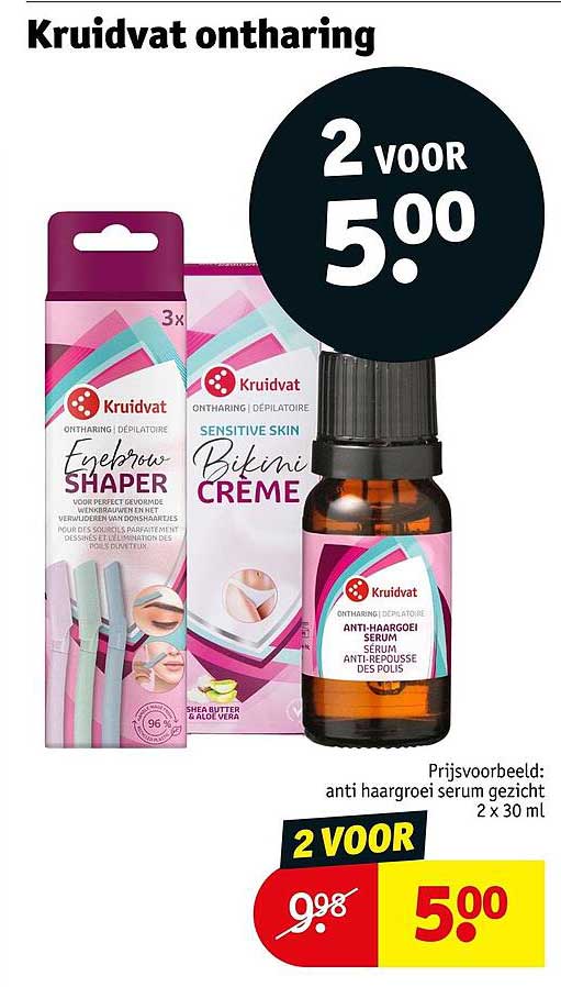 Kruidvat ontharing 2 voor 5.00