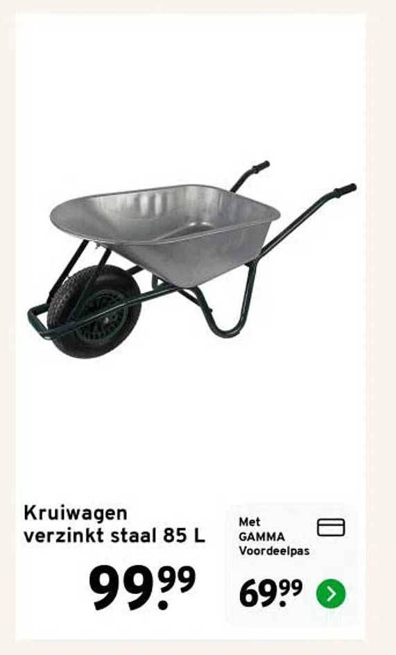 Kruiwagen verzinkt staal 85 L