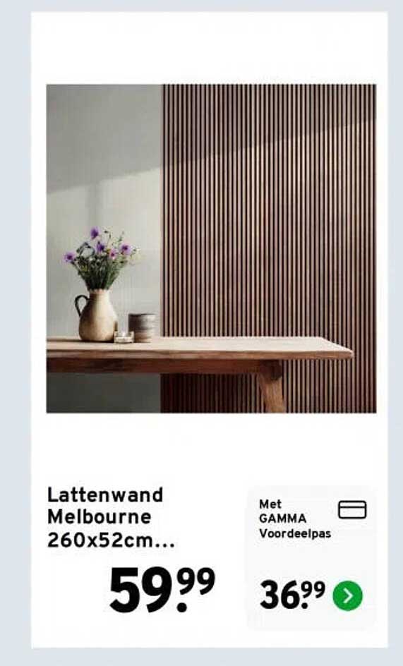 Lattenwand Melbourne 260x52cm...