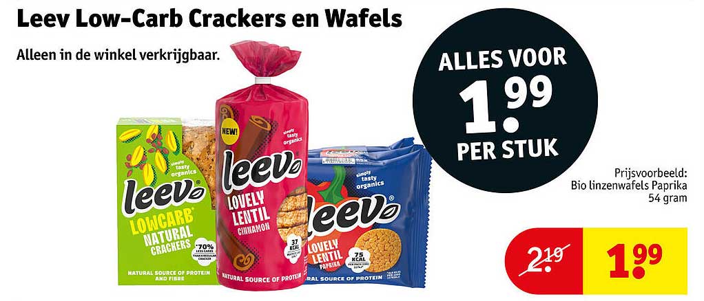 Leev Low-Carb Crackers en Wafels