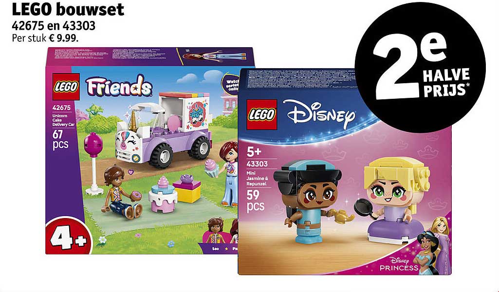 LEGO bouwset 42675 en 43303 2e halve prijs