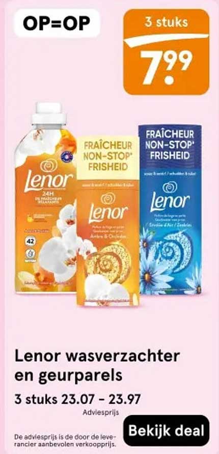 Lenor wasverzachter en geurparels