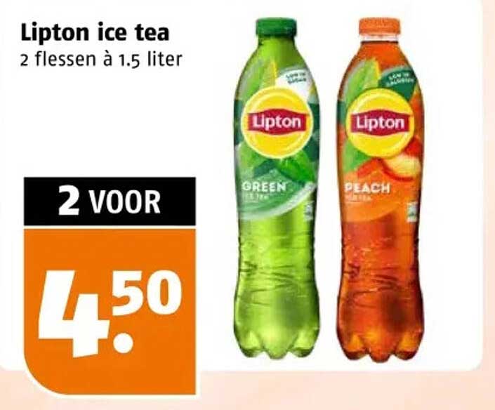 Lipton ice tea 2 flessen à 1.5 liter 2 voor