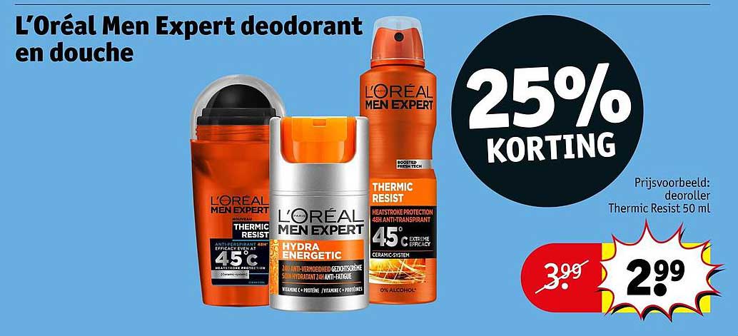 L'Oréal Men Expert deodorant en douche 25% KORTING