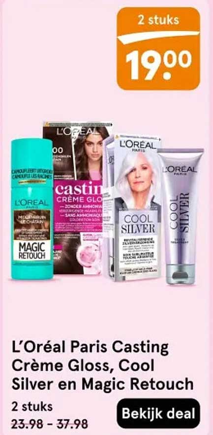 L’Oréal Paris Casting Crème Gloss, Cool Silver en Magic Retouch 2 stuks