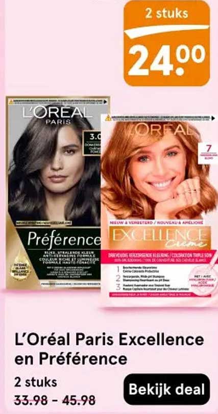 L'Oréal Paris Excellence en Préférence 2 stuks