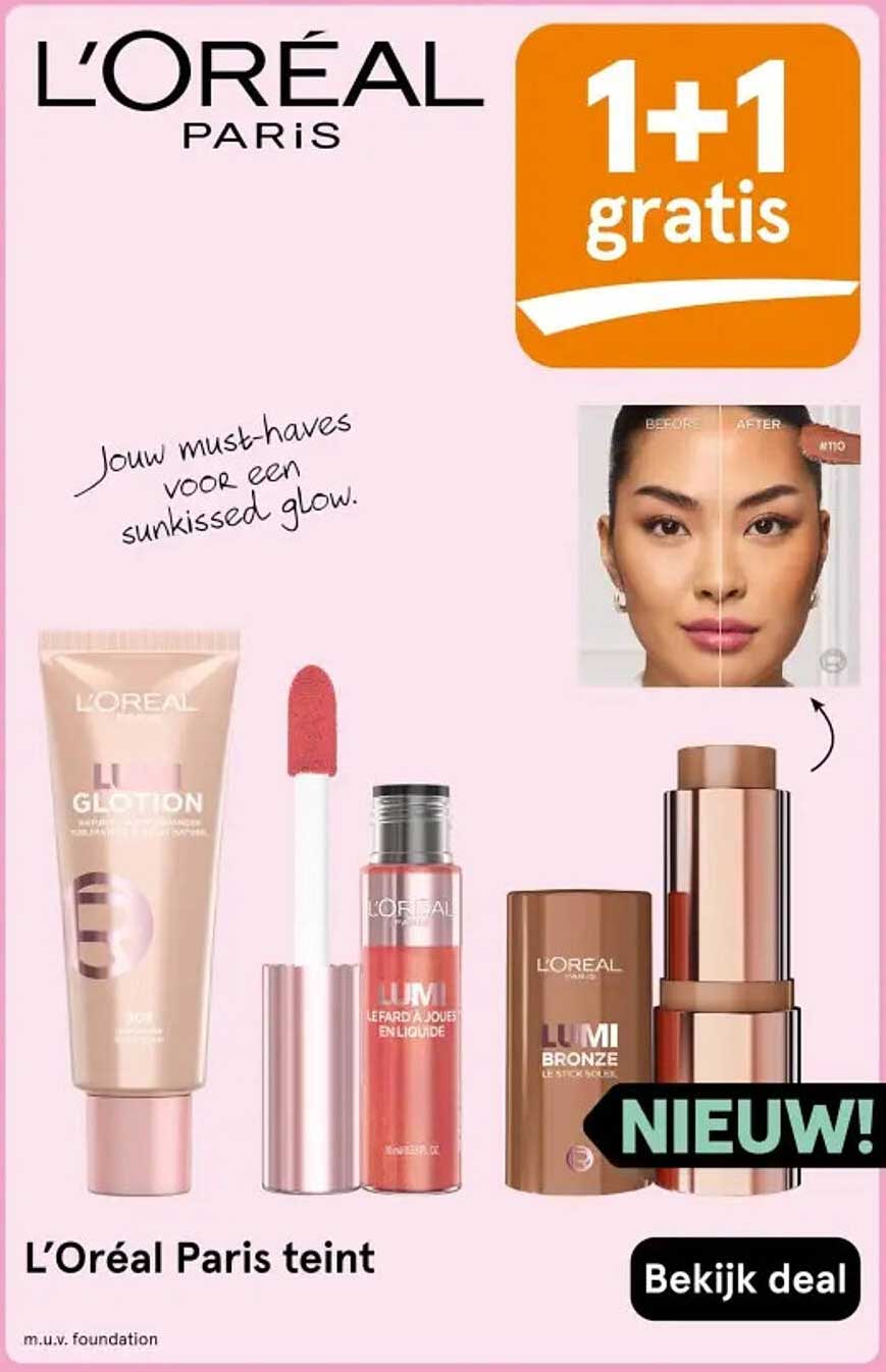 L'Oréal Paris teint 1+1 gratis