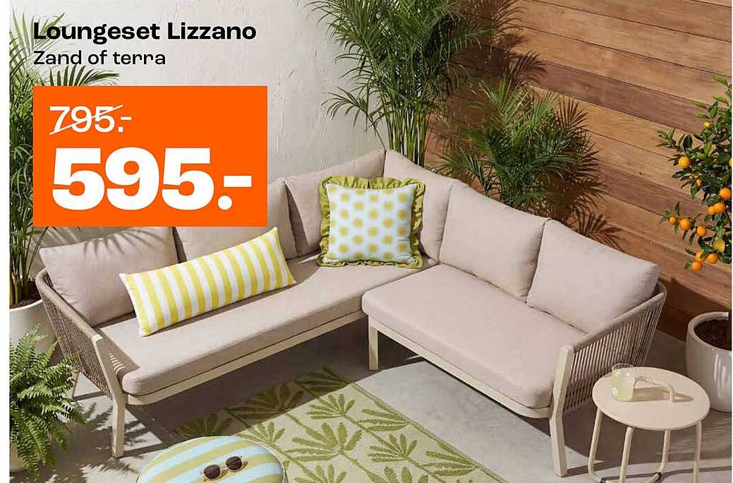 Loungeset Lizzano Zand of terra