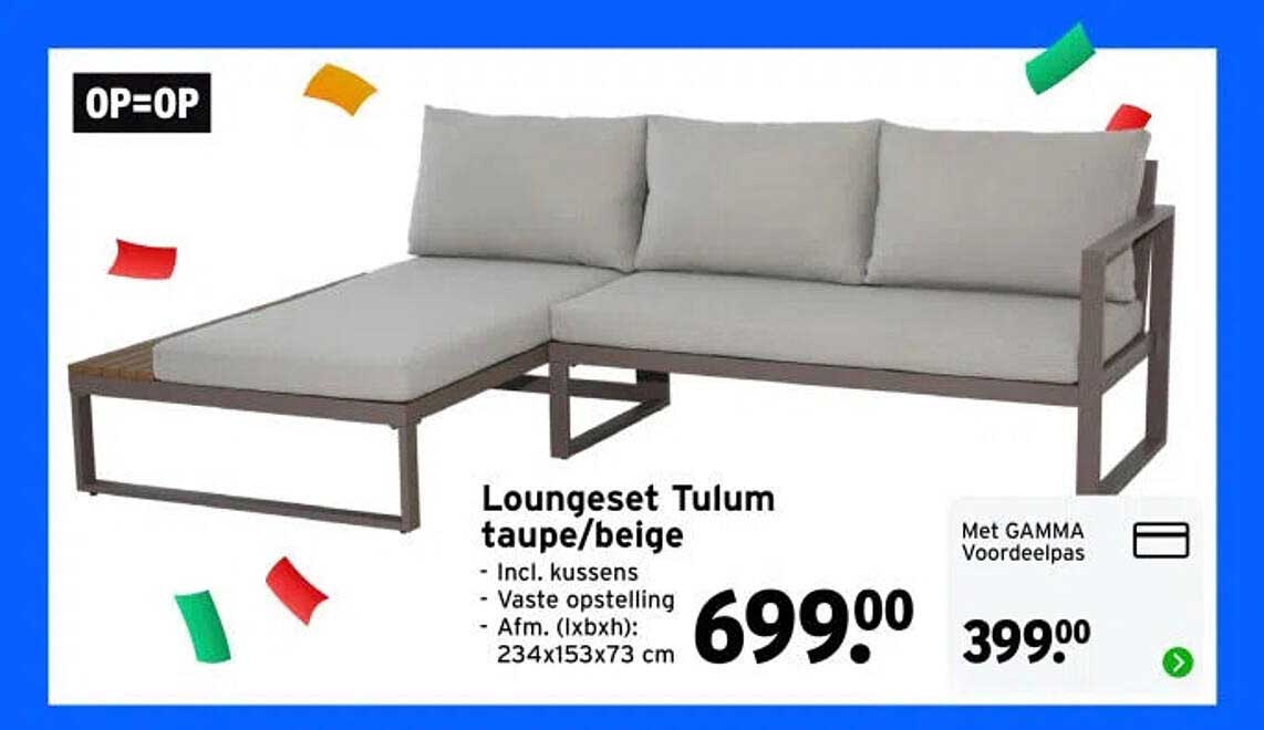 Loungeset Tulum taupe/beige