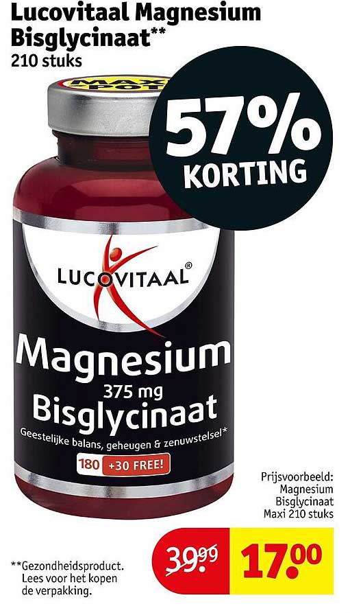 Lucovitaal Magnesium Bisglycinaat** 210 stuks 57% KORTING