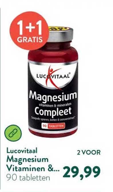 Lucovitaal Magnesium Vitaminen &... 90 tabletten 1+1 GRATIS